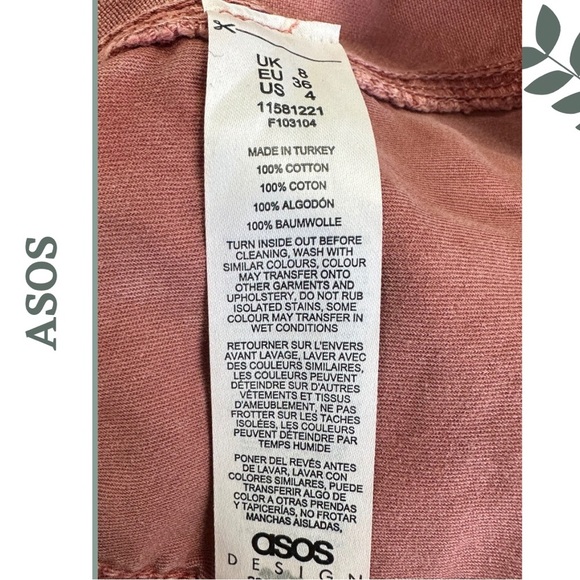 🛍️3/$40 Asos Pink Peach Straight Leg Colored Denim Pant Size 4 - Picture 5 of 7